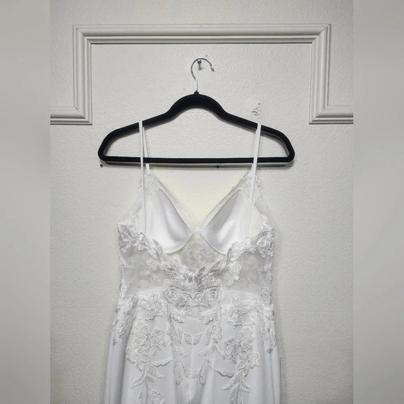 Lulus Vision of Romance White Sheer Mesh Embroidered Sequin Maxi Dress Wedding - Picture 10 of 13